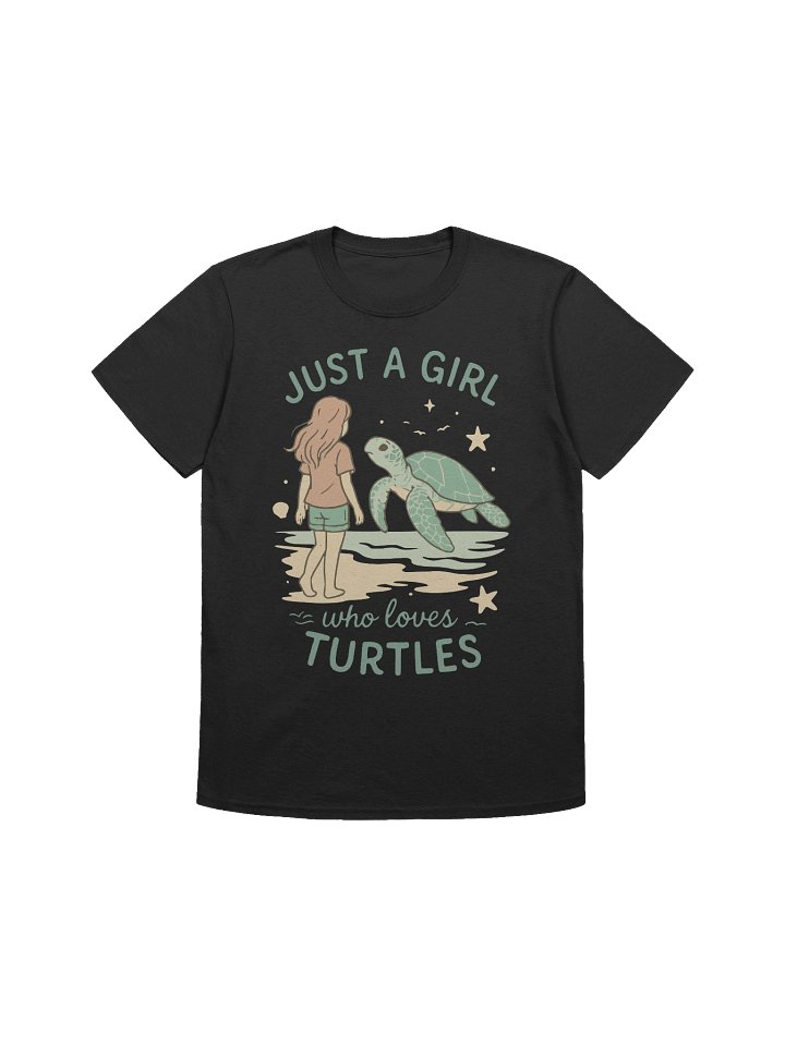 ust a Girl Who Loves Turtles Graphic – Cute Sea Turtle Ocean Lover Retro Beach Illustration for Women and Girls product image (8)