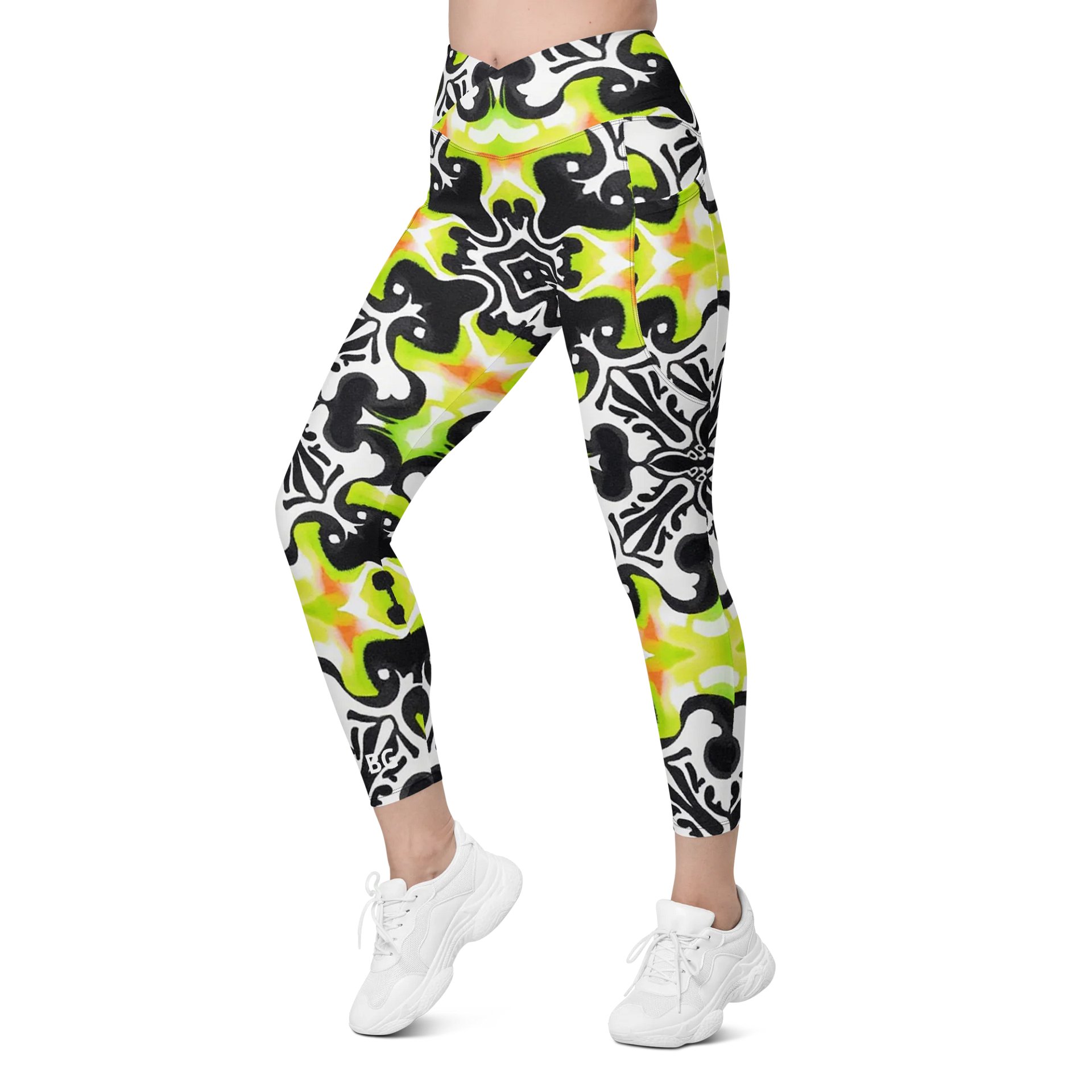 Barry Grady 'Dreamy Blossom' Crossover Leggings with Pockets product image (6)