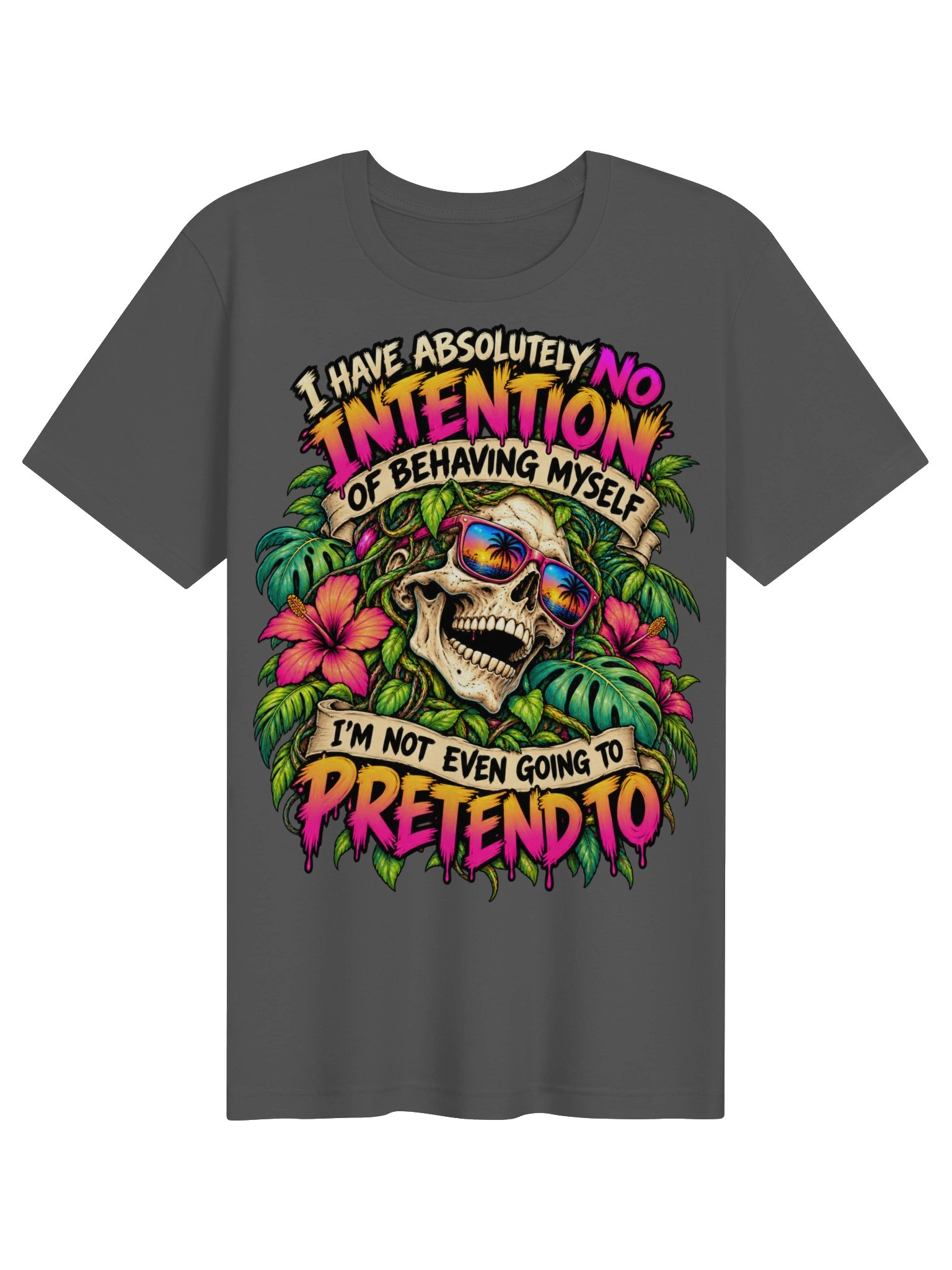 No Intention of Behaving Skull Tropical Tee product image (6)