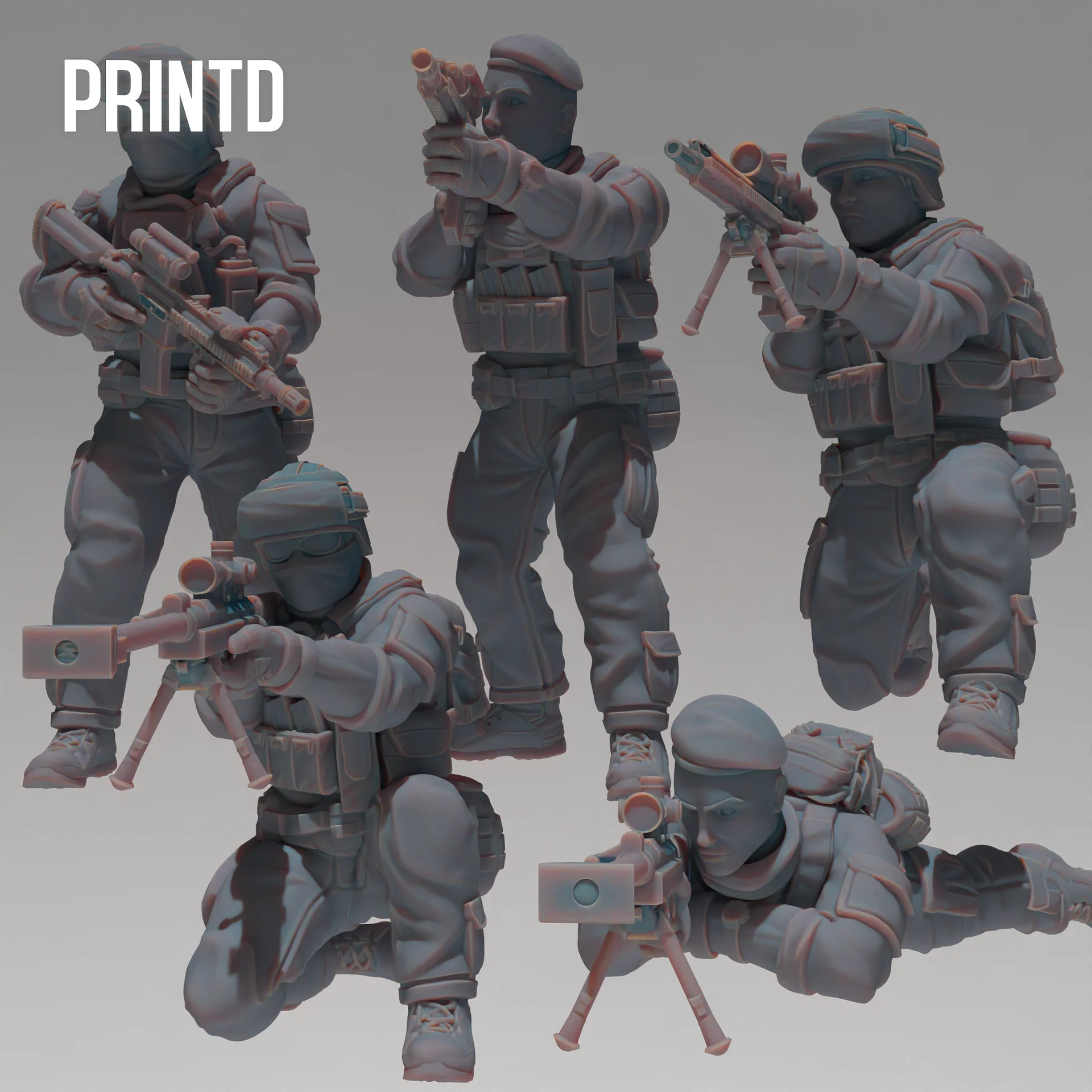 French Army Soliders Team - Modern Warfare Wargame Hobby Resin Scale Models product image (1)