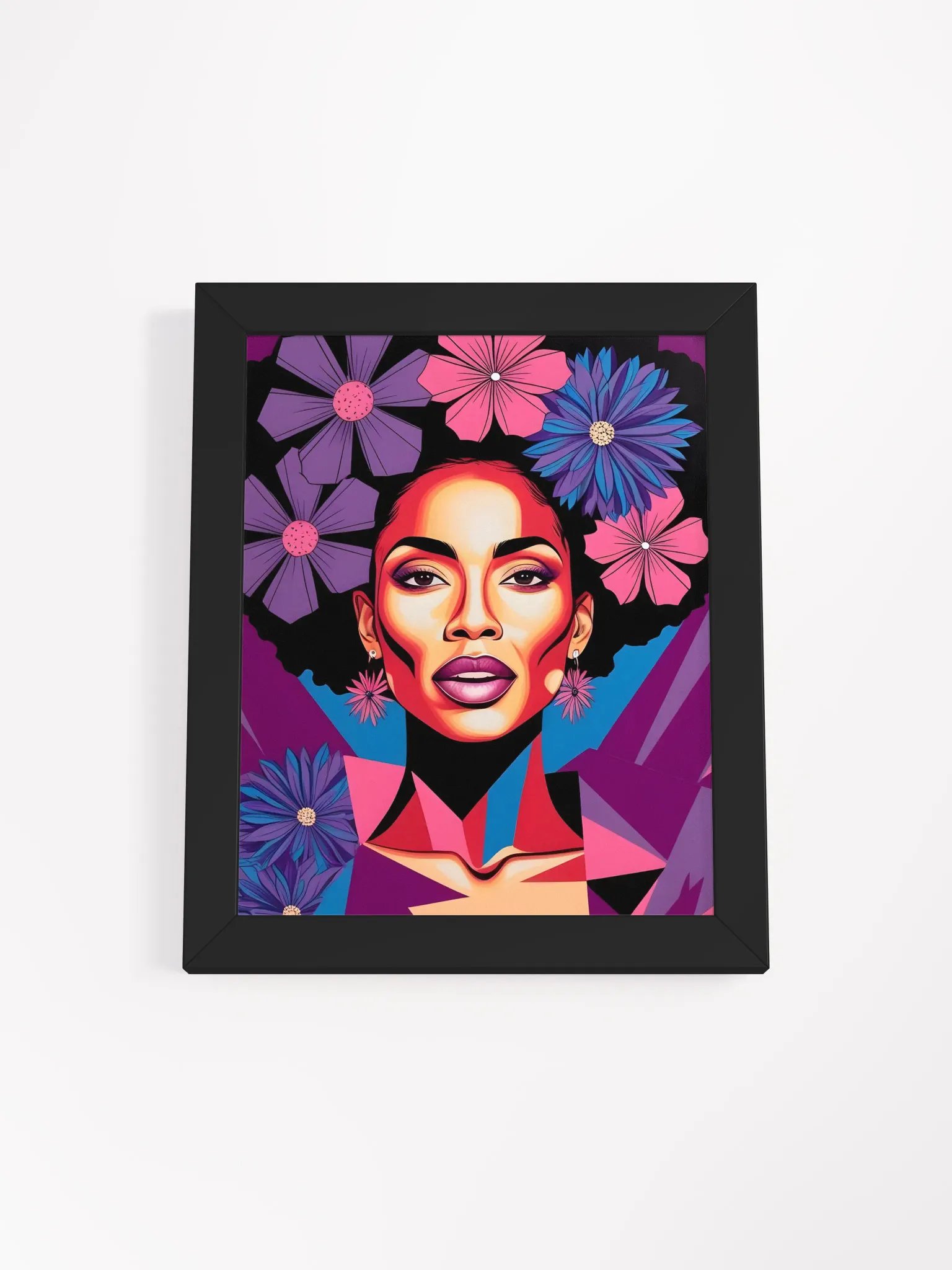 Floral Afro Stylized Framed Poster product image (2)
