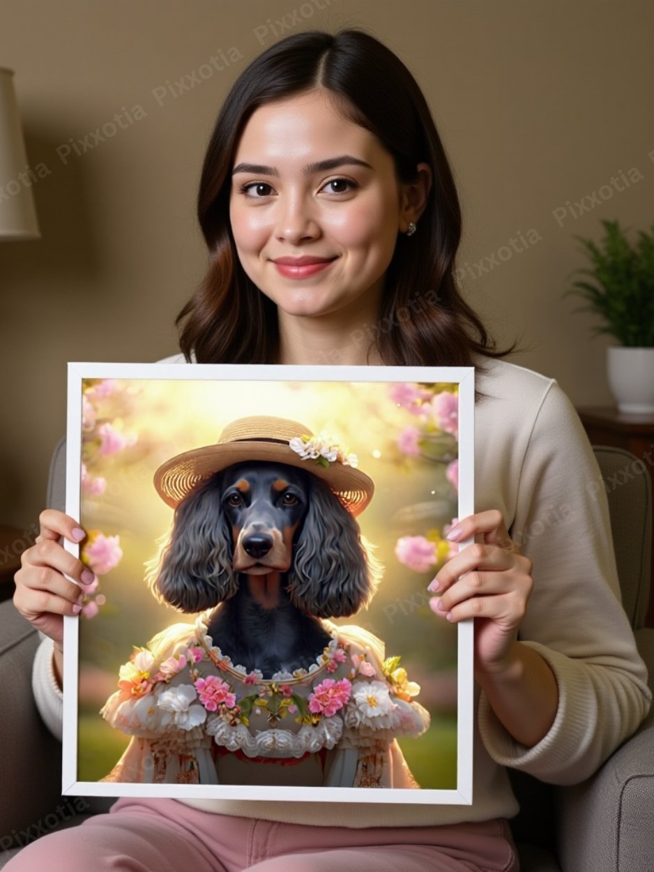 Custom Pet Portrait – Dog or Cat Digital Art in Royal or Floral Style product image (5)