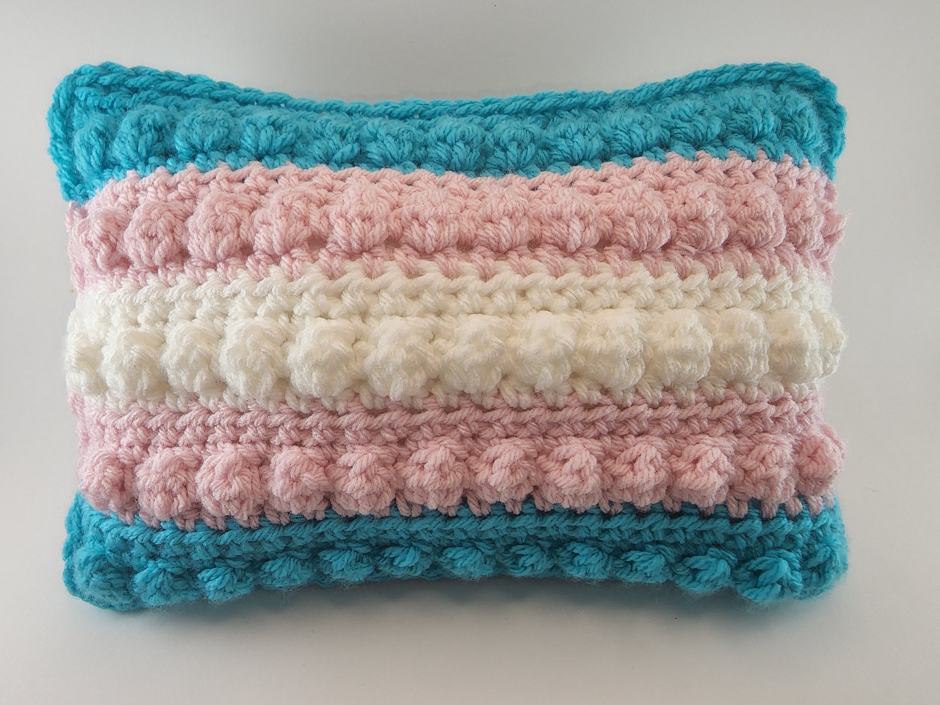Crochet Pride Flag Pillow: Rainbow LGBTQia Decor, Handmade product image (2)