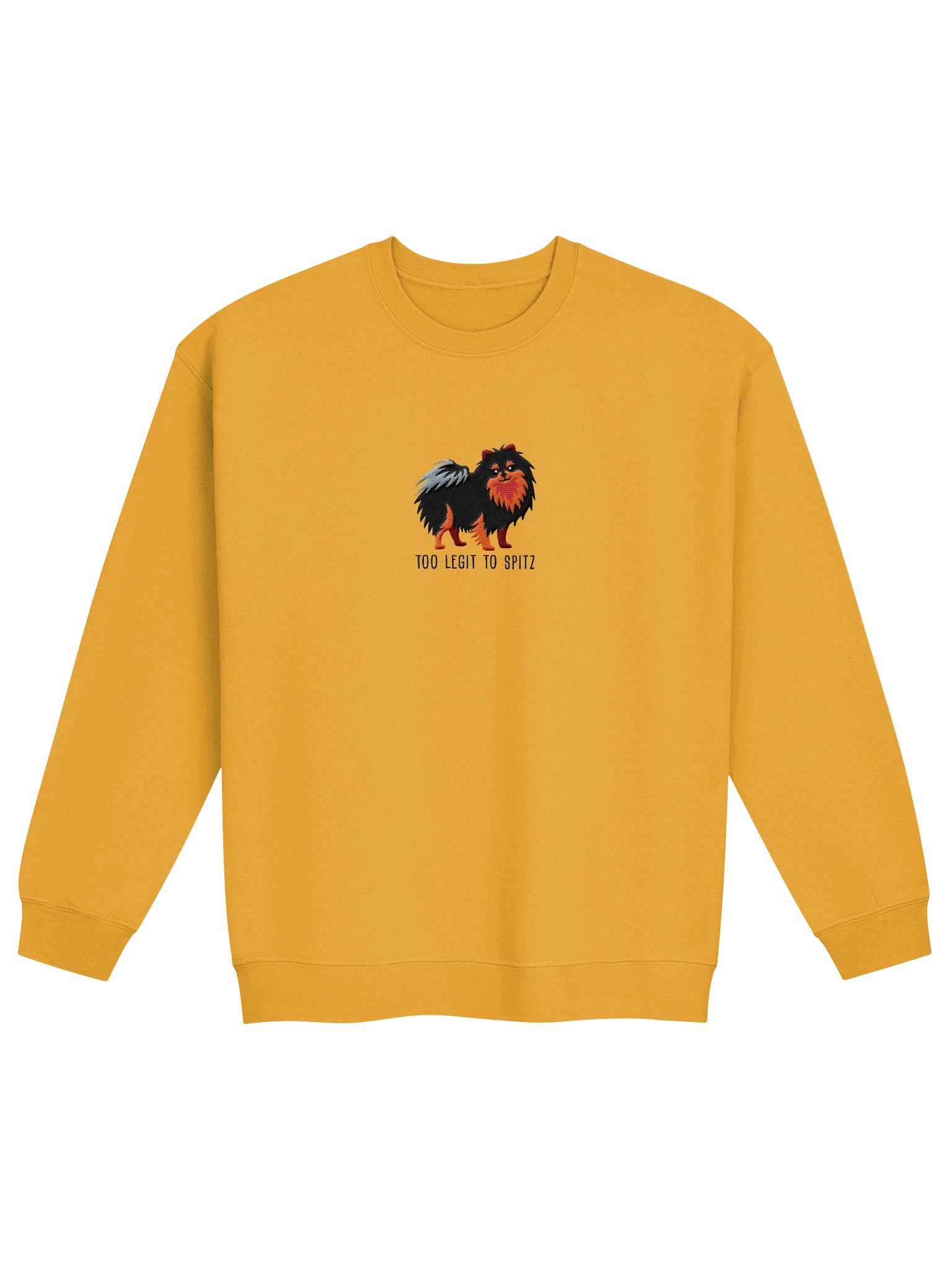 Too Legit to Spitz Sweatshirt (Embroidered) of a Pomeranian(Black & Tan) product image (4)