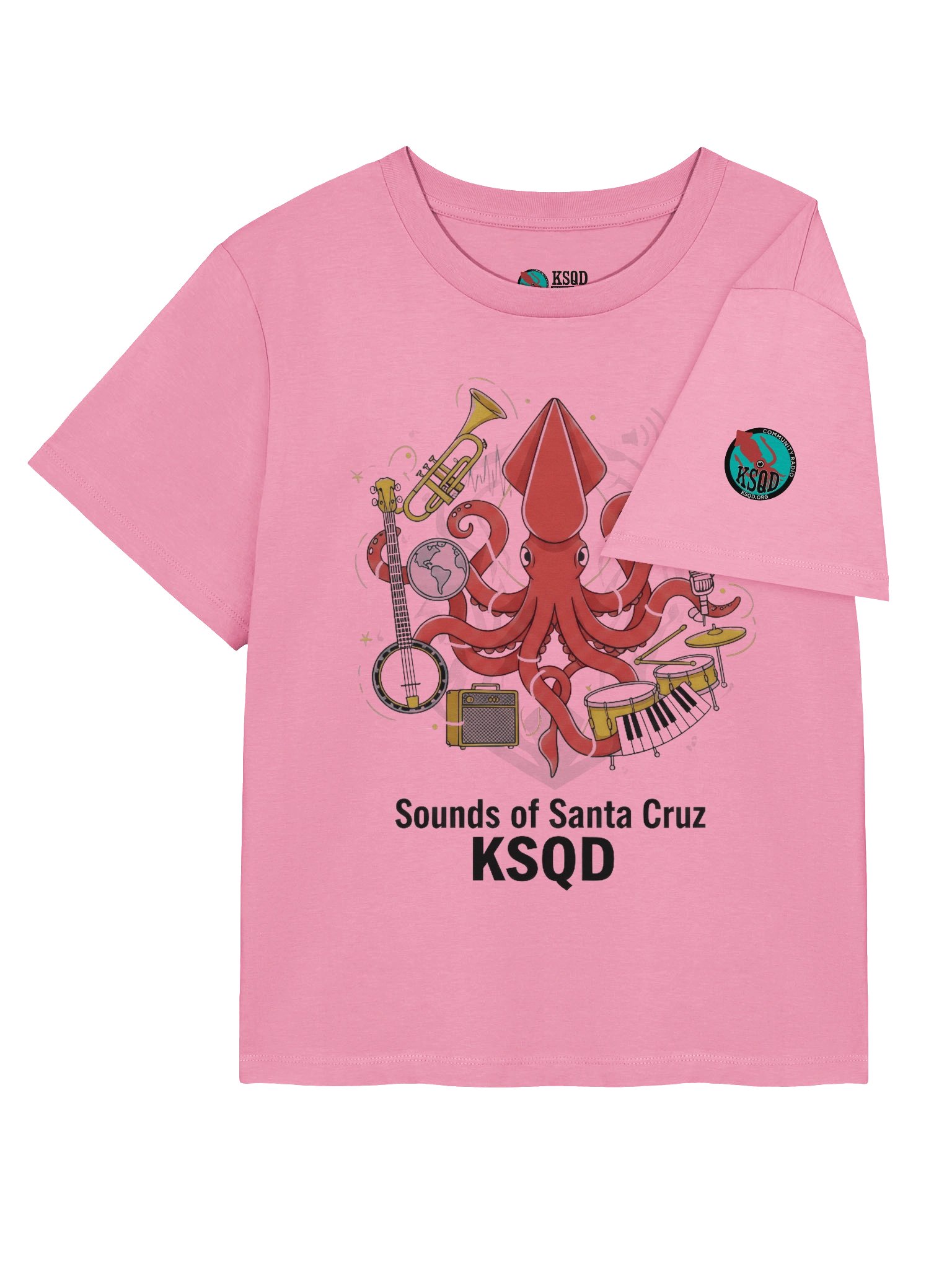 KSQD “Sounds of Santa Cruz” Organic Ribbed Neck T-Shirt product image (8)