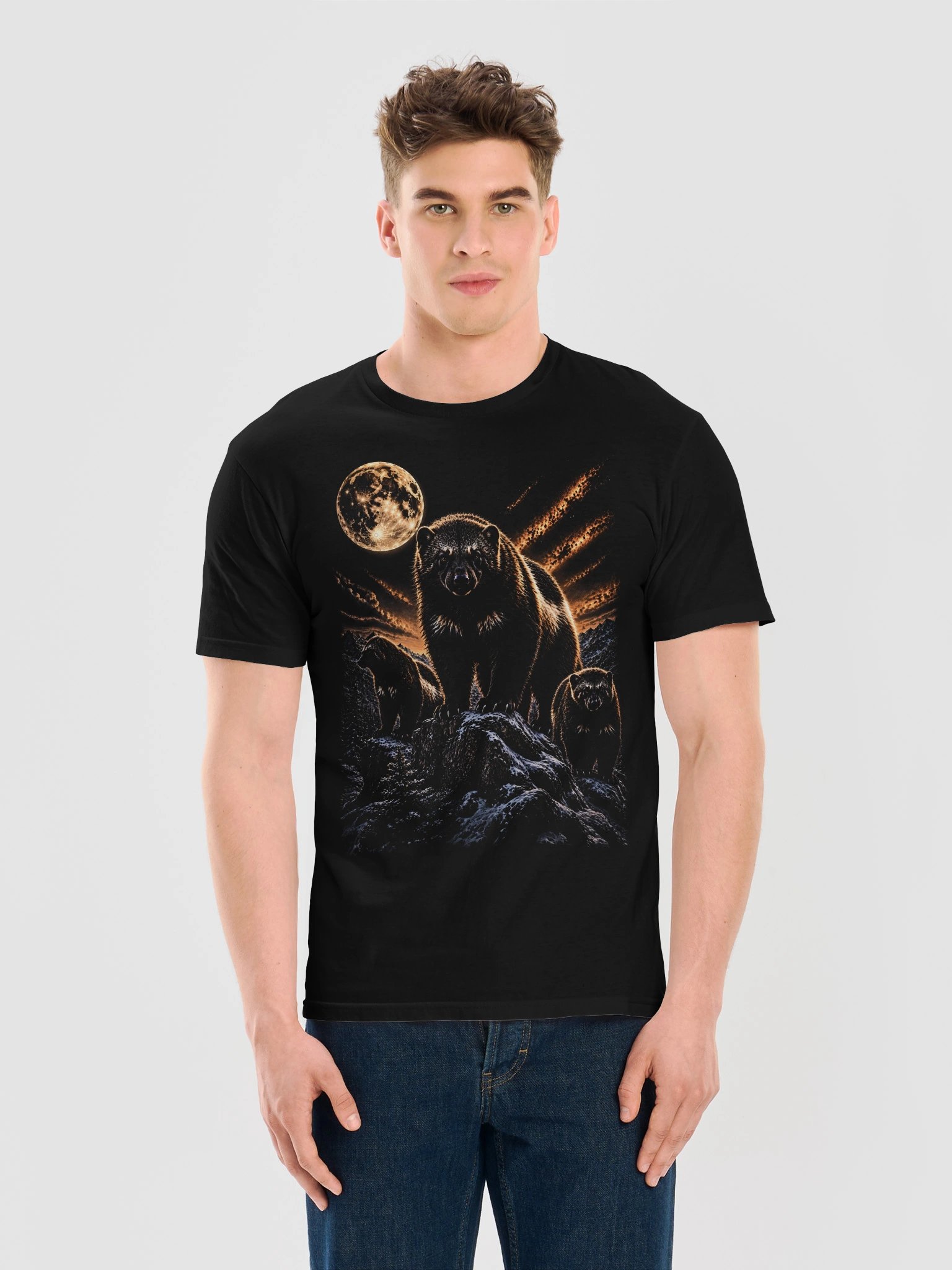Wolverine Howling Moon Tshirt | Legendary Wildlife Shirt product image (11)