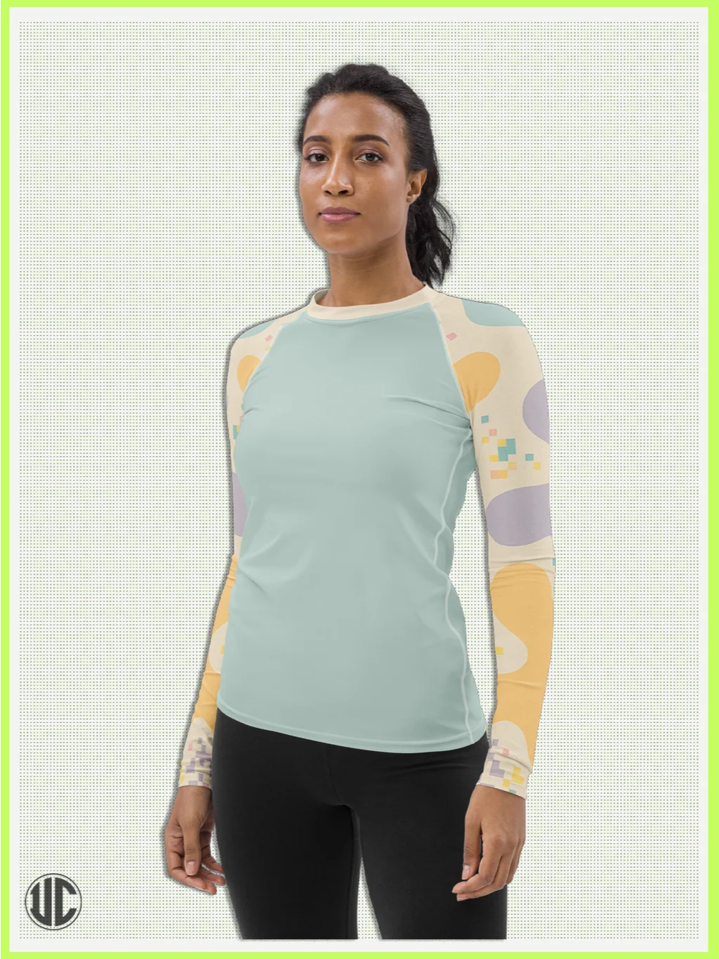Theo's Digital Wave – Women’s Rash Guard product image (4)