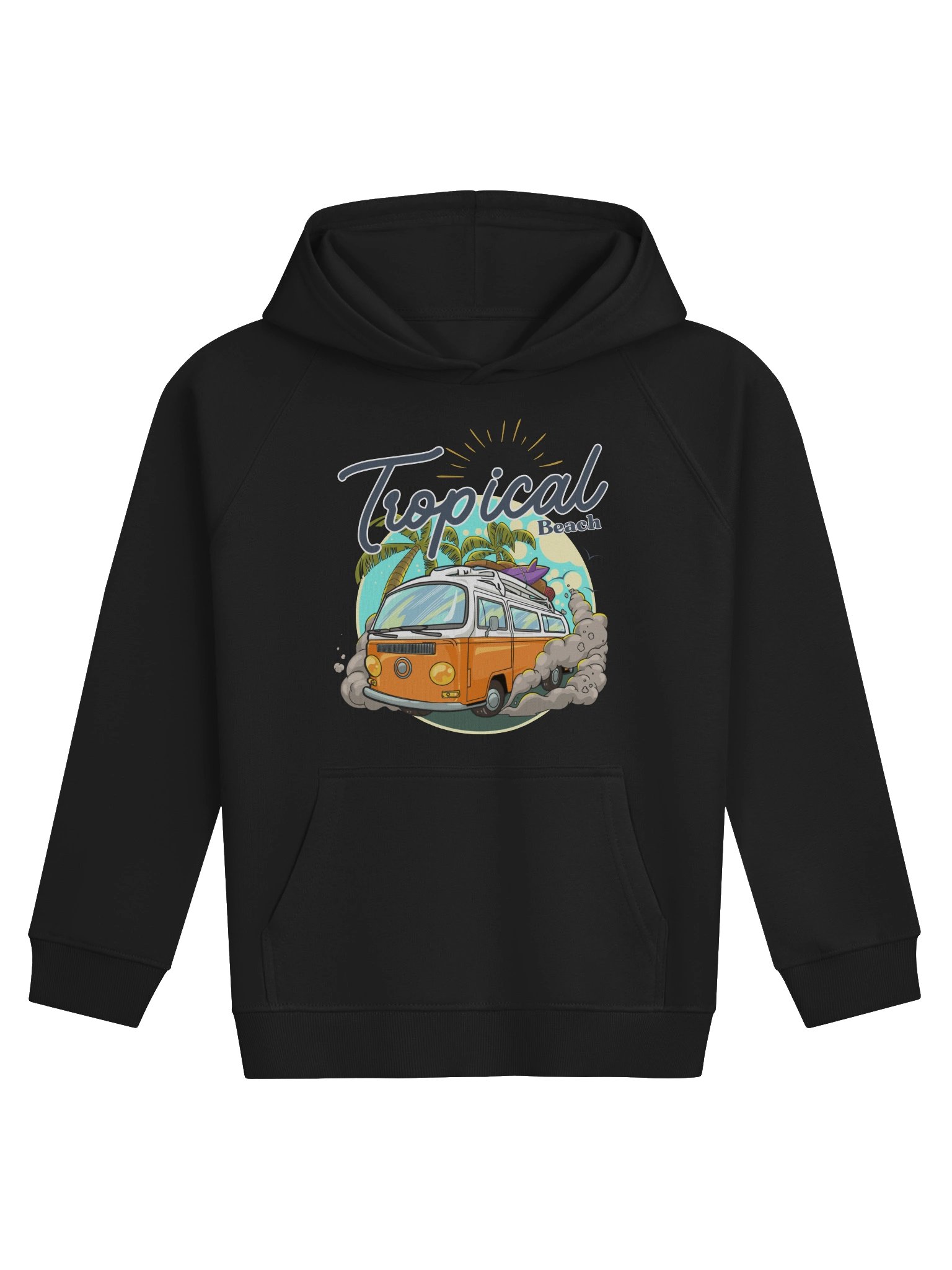 Tropical Beach Retro Van Kids Eco Hoodie product image (1)