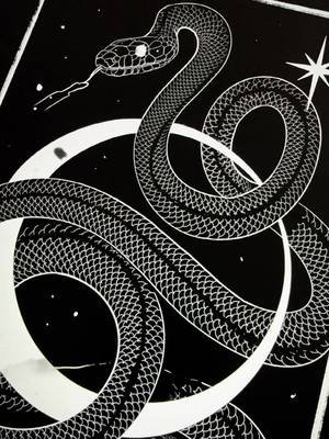 Working on some new things today…. It’s been a while since I sat down and drew something I didn’t intend to tattoo. This silly cosmic snake is taking way too much time!  #artistsoftiktok #gothtok #darkartists #snakeart #tattooartist 