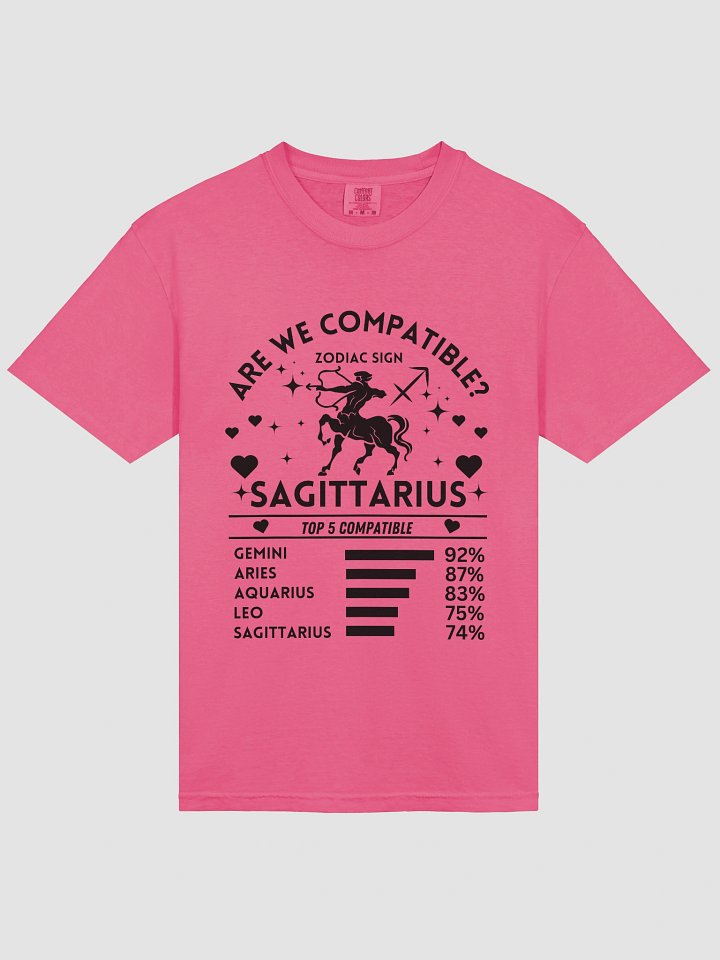 Sagittarius Zodiac Sign Romantic Compatibility T-Shirt - Light Comfort Colors 1717 product image (2)