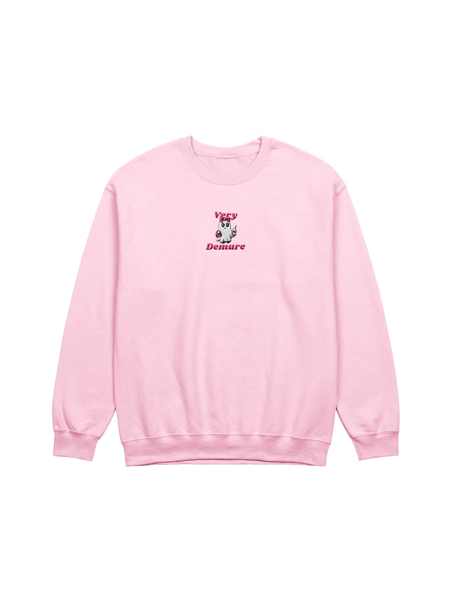 Very Demure Cute Ghost Embroidered Classic Crewneck Sweatshirt product image (1)
