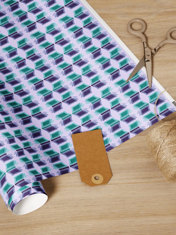 Bookish Wrapping Paper (Light Purple Background) product image (1)