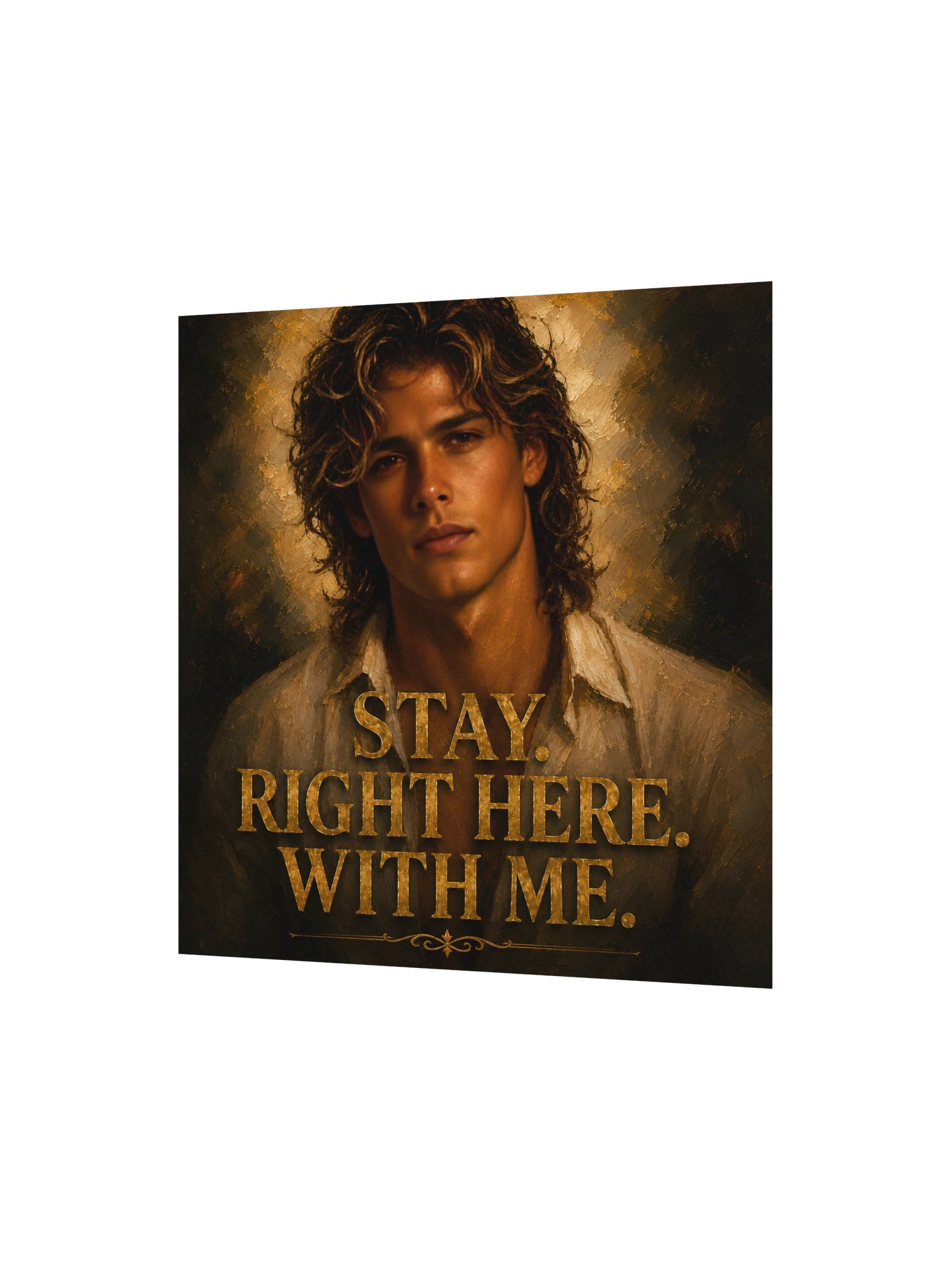 Dark Romance Wall Art, Stay Right Here With Me Poster, Masculine Fantasy Art Print, Romantic Gift product image (3)