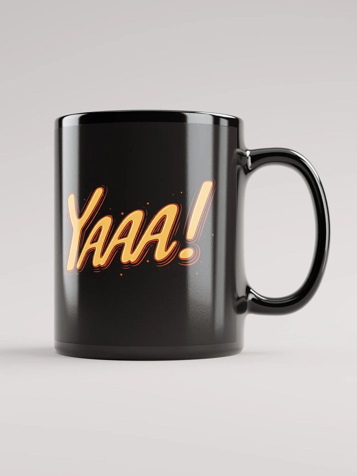 YAAA! Comic-Style Black Glossy Mug product image (1)