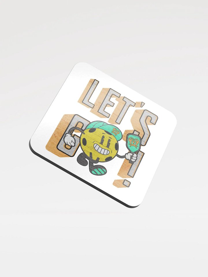 Lets Go Pickleball Mascot Funky Glossed Cork Coaster product image (2)