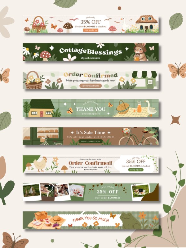 Cottagecore MRR/PLR Etsy Order Receipt Banner product image (2)