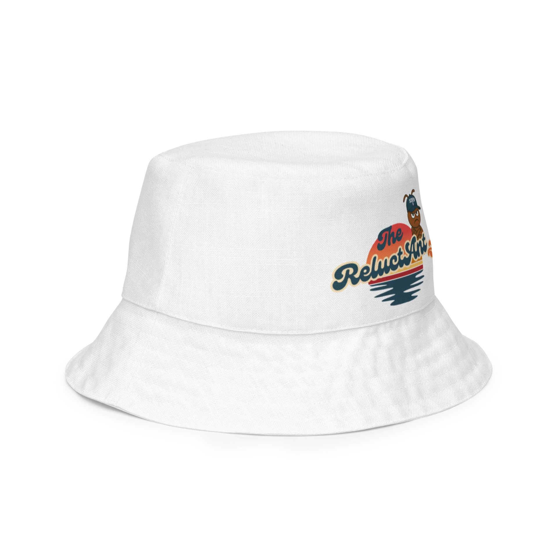 Reversible Screw U Bucket Hat by The ReluctAntz - White product image (5)
