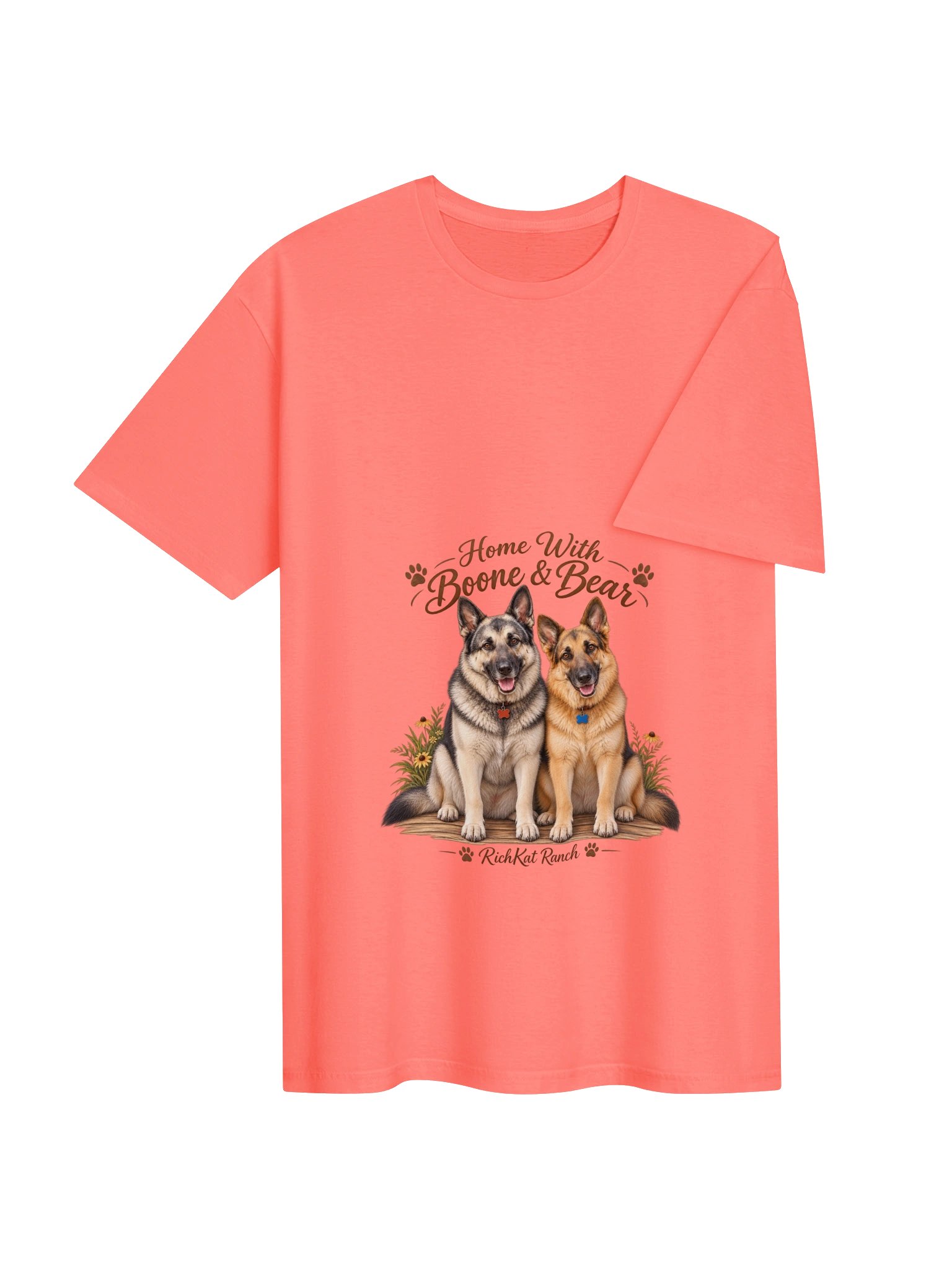 Home With Boone & Bear — Softstyle Paws and Flowers T-Shirt product image (54)