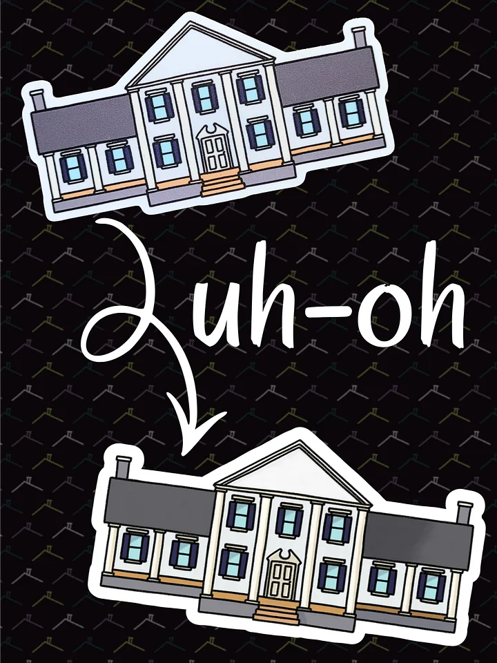 !! DICOUNTED MISPRINT !! Greek Revival Silly Little House 10 Sticker Sheet product image (1)