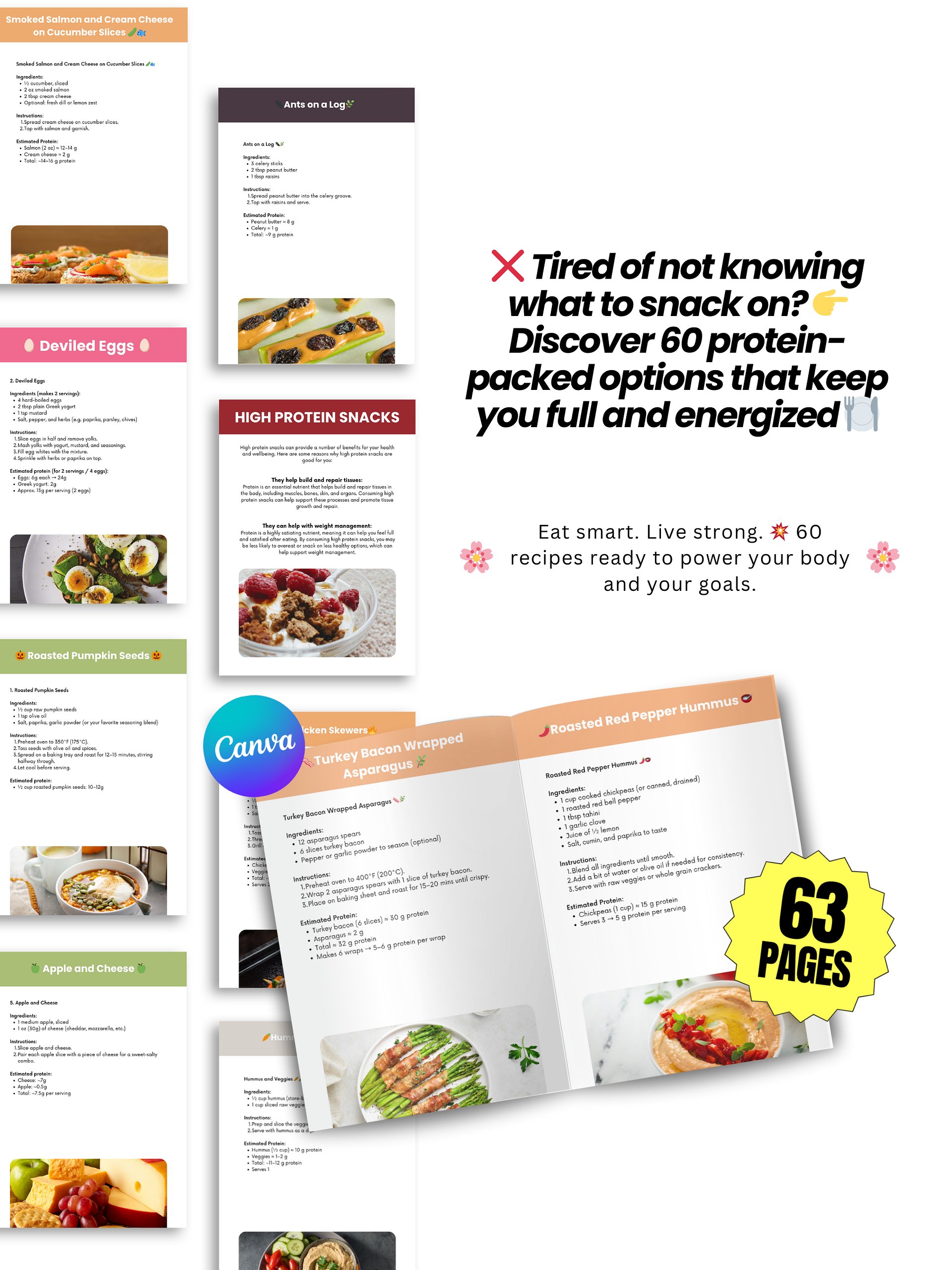 High Protein Recipes: 60 Snack Recipes | PLR/MRR Ebook product image (2)
