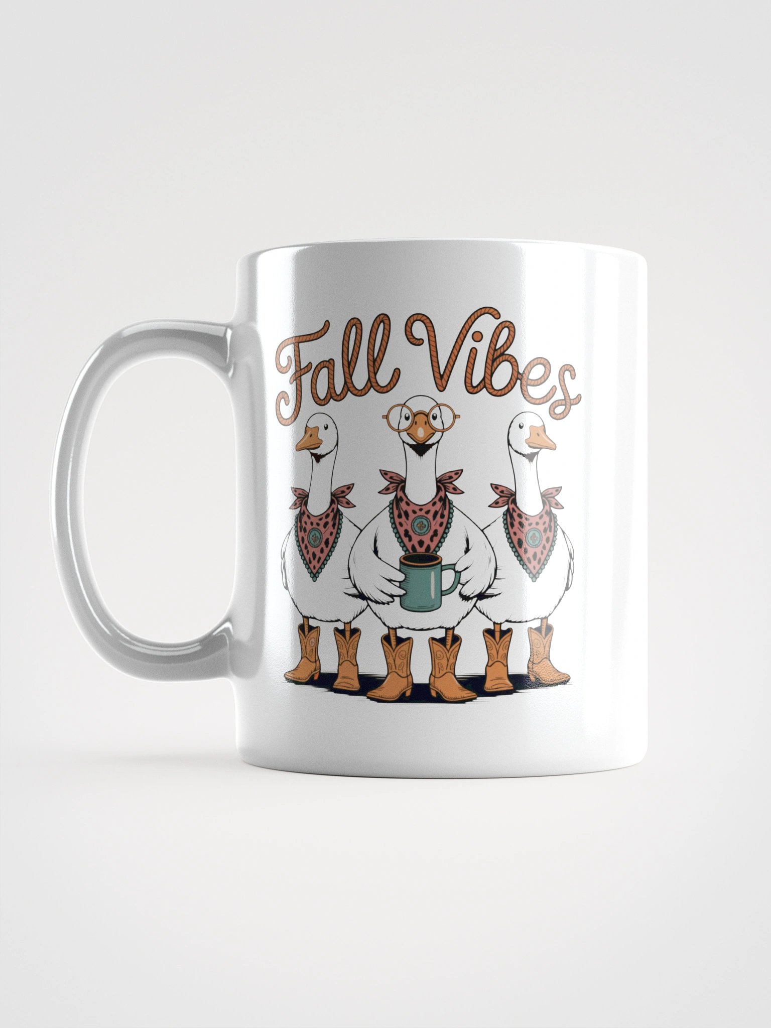 Silly Goose Fall Vibes White Glossy Mug product image (1)