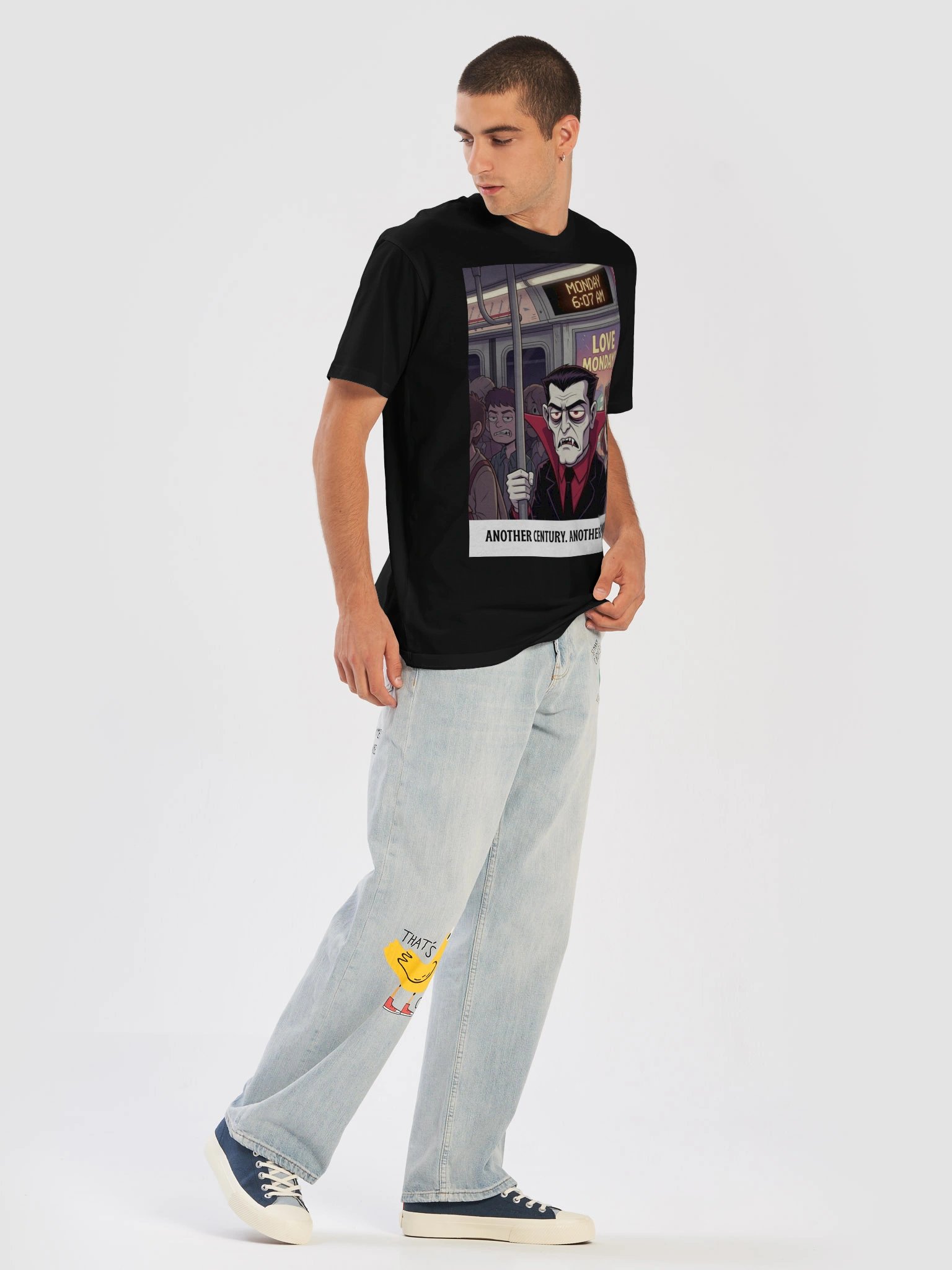 Another Century. Another Monday. Vampire Commute Shirt – Gothic Streetwear Apparel product image (13)