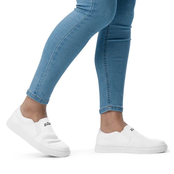 TDS Music Women's Zenith Slip-On Canvas Shoes - White, Comfortable, Handmade product image (2)