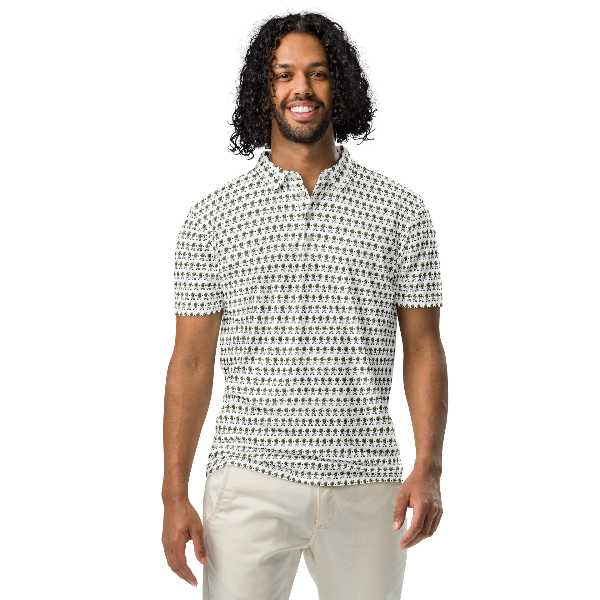8-Bit Golfer - Men's Slim Fit Polo Shirt product image (3)