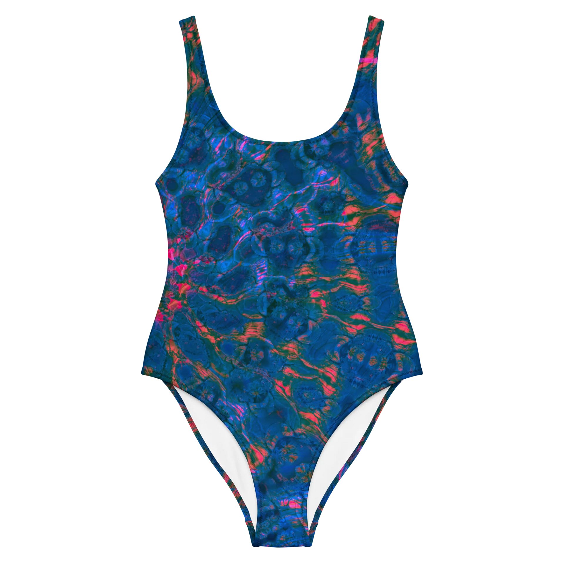 Psykini "Fractal Blu" Swimsuit - One-Piece Bathing Suit with psychedelic pattern product image (2)