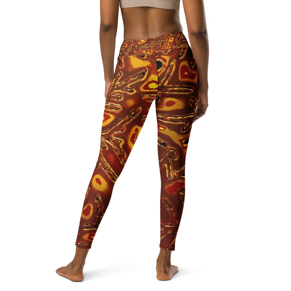 Japanese Fiery Abstract Full Length Yoga Leggings product image (3)