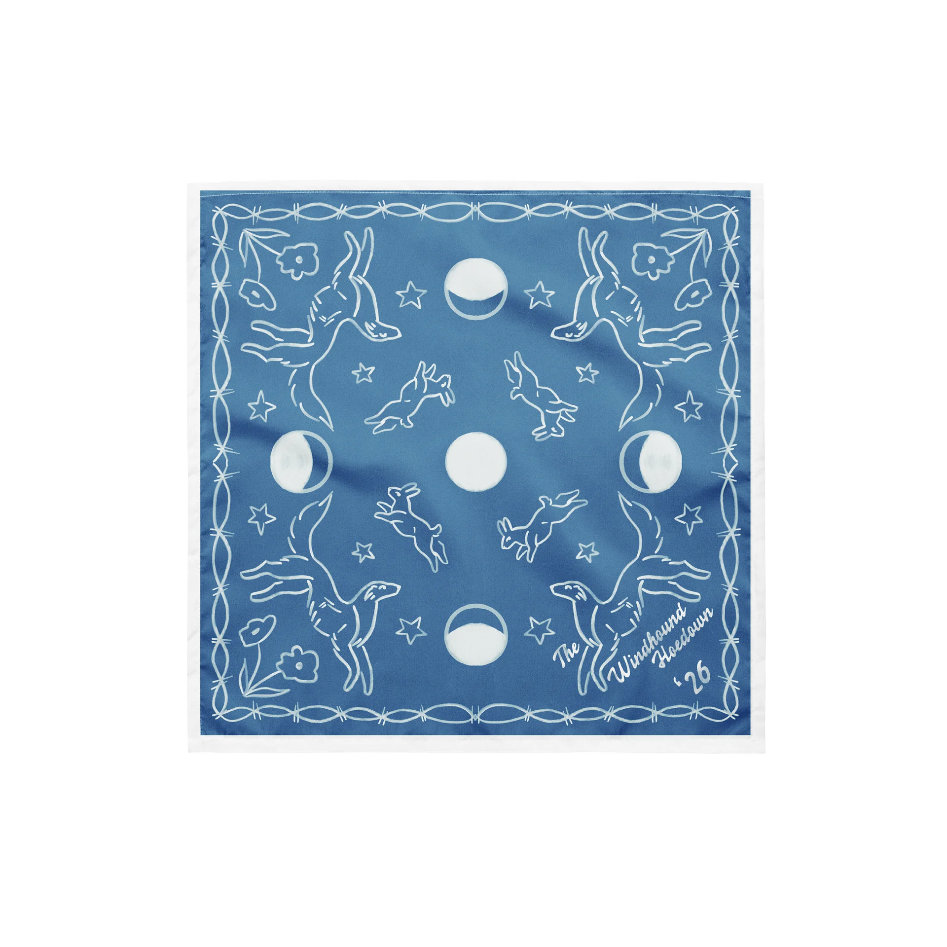 Windhound Hoedown '26 Bandana - White on Blue product image (1)