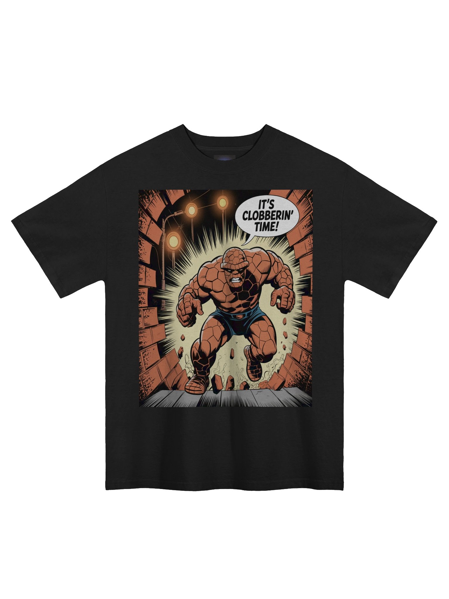 The Thing Clobberin' Time Oversized Faded T-Shirt – Orange Rock Rampage product image (3)