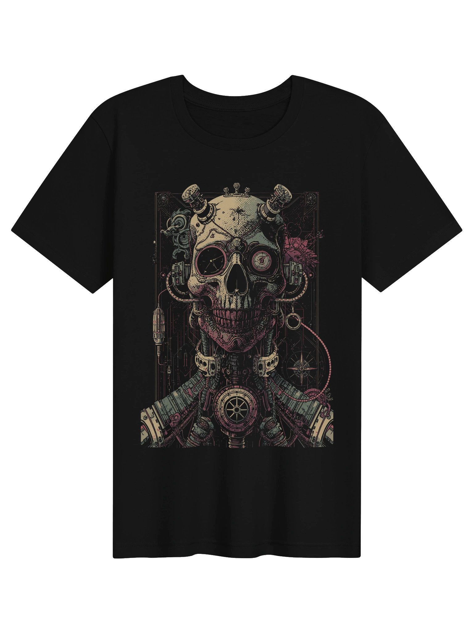 Mechanical Skull Circuit Lightweight T-Shirt product image (1)