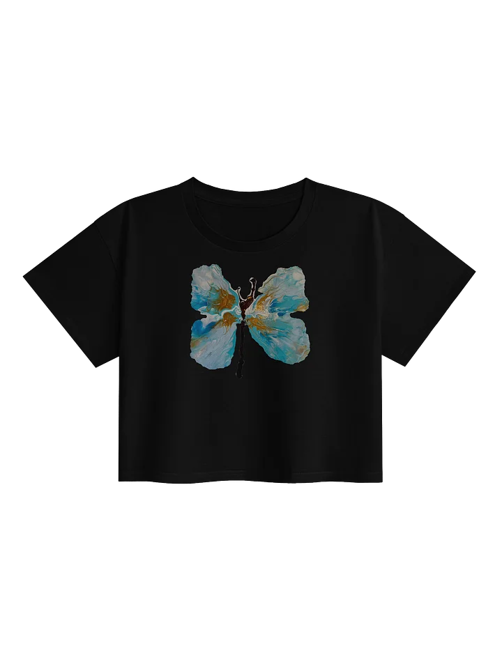 Urban Gold and Blue Butterfly Crop Top product image (1)
