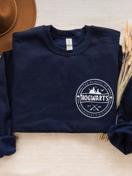 Magical School Badge Cozy Minimalist Fall Sweatshirt product image (1)