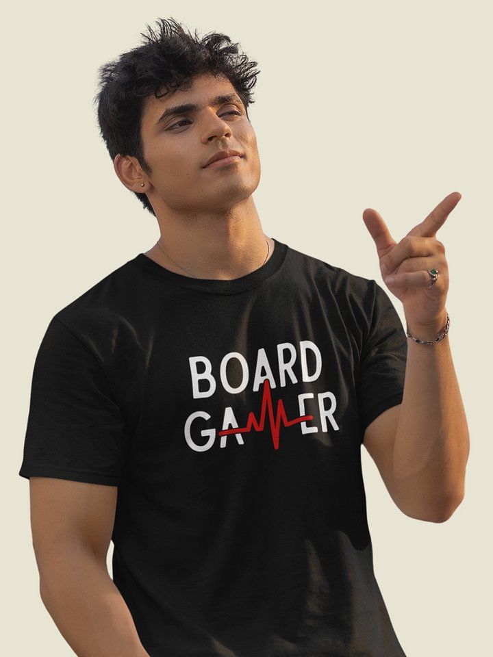 Board Gamer Heartbeat T-shirt Black product image (1)