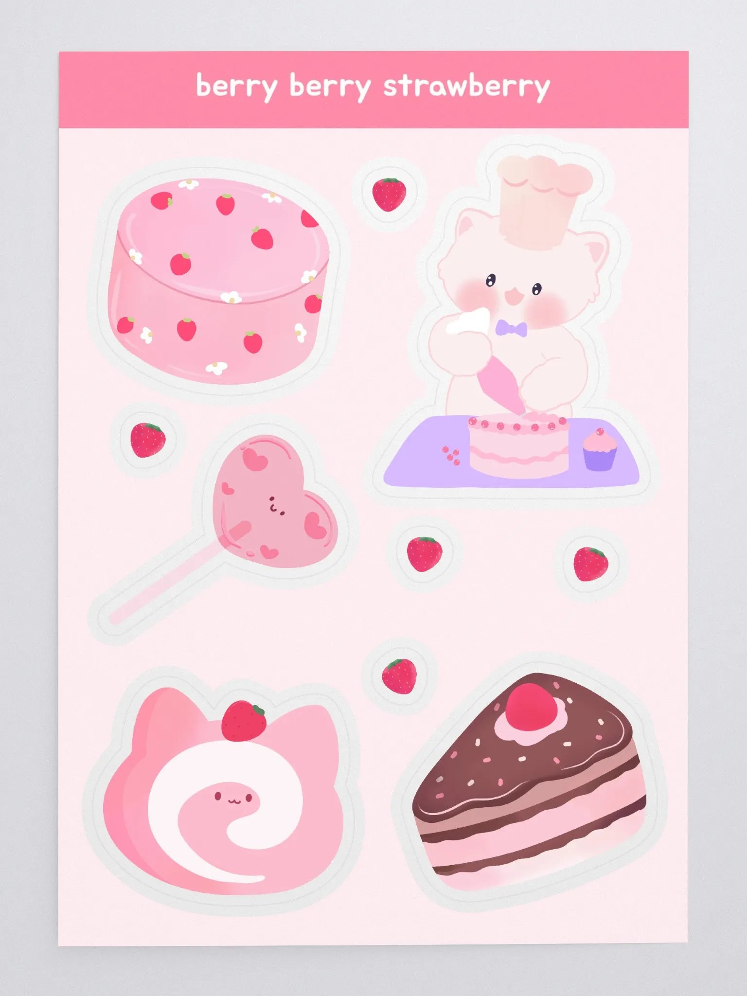 Berry Berry Strawberry Sticker Sheet product image (3)