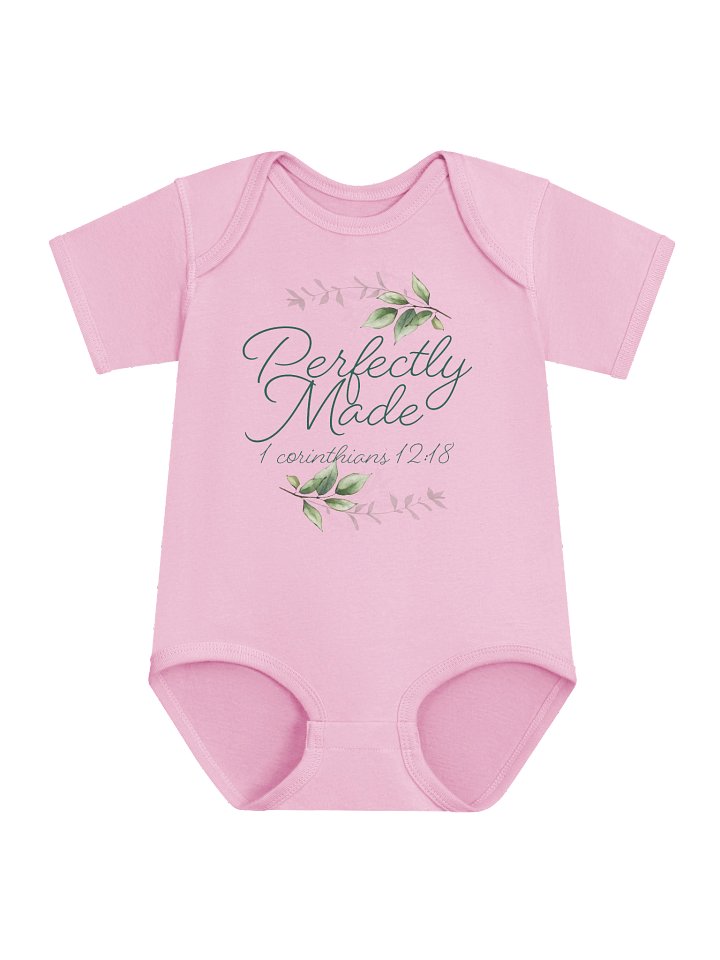 Perfectly Made Pink Onesie – 1 Corinthians 12:18 - Confident Mma product image (1)