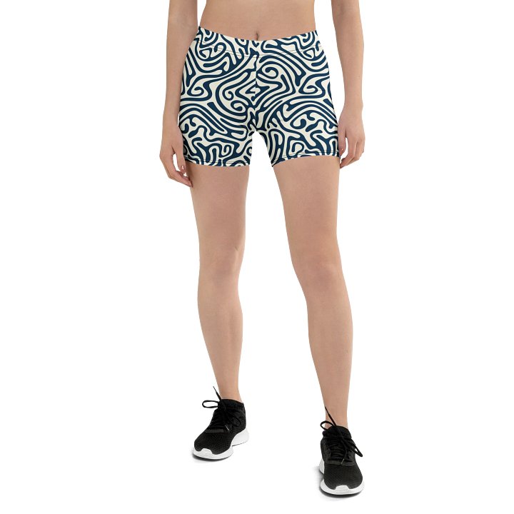 Abstract Wavy Lines: All-Over Print Shorts for Unique Style product image (1)