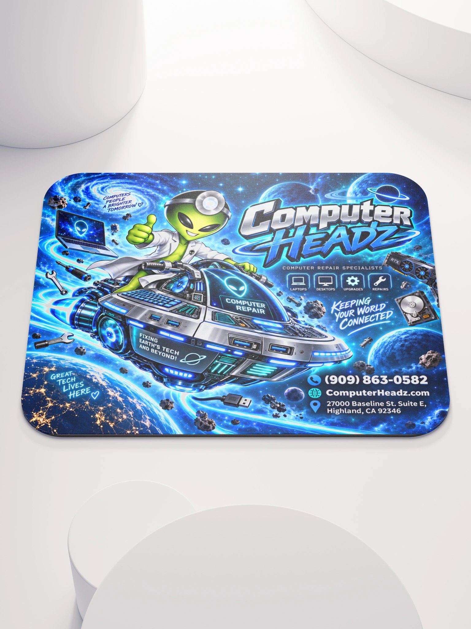 Computer Headz Cosmic Tech Mousepad – Galactic Blue Edition No. 00 product image (1)