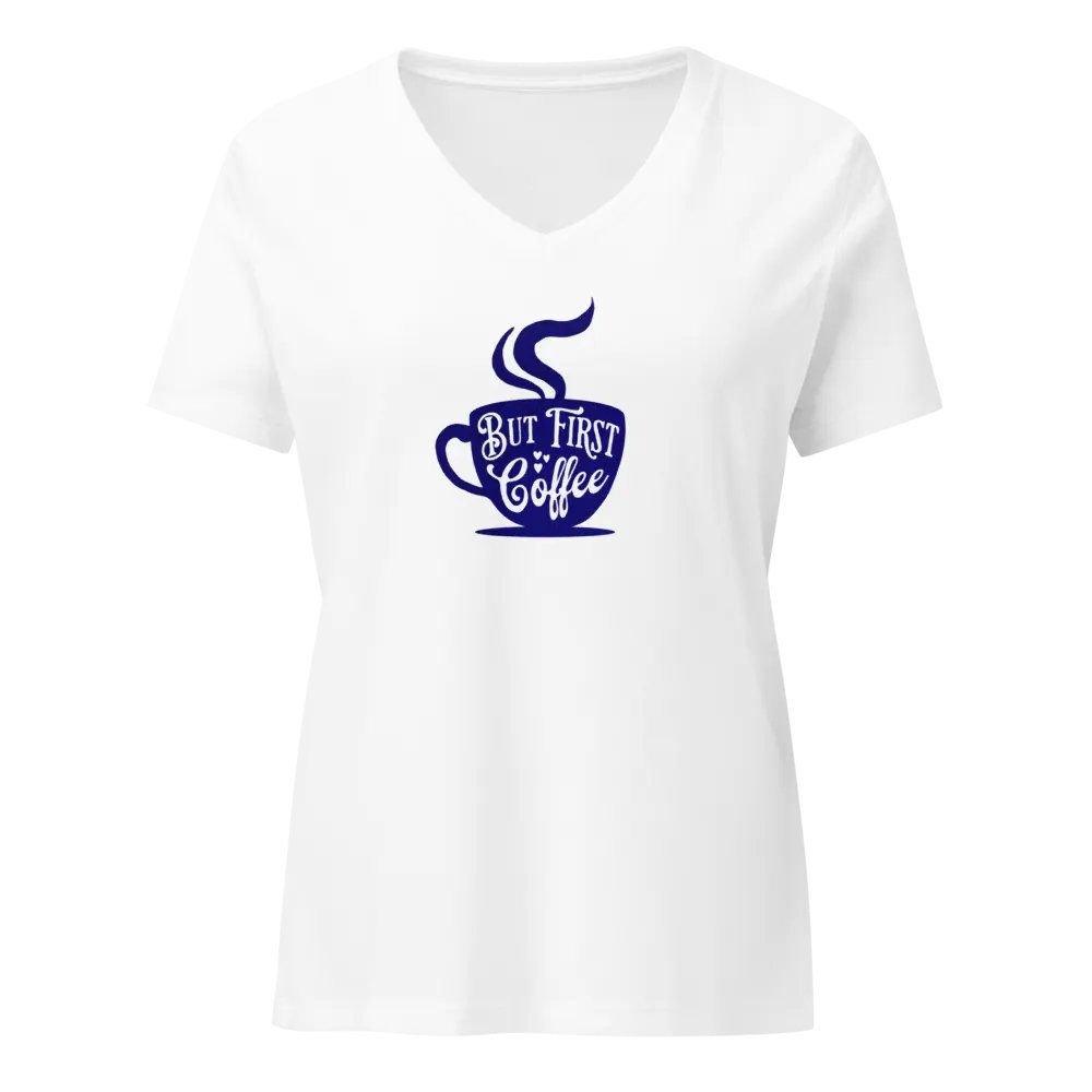 Coffee Lover's Relaxed V-Neck Tee product image (2)
