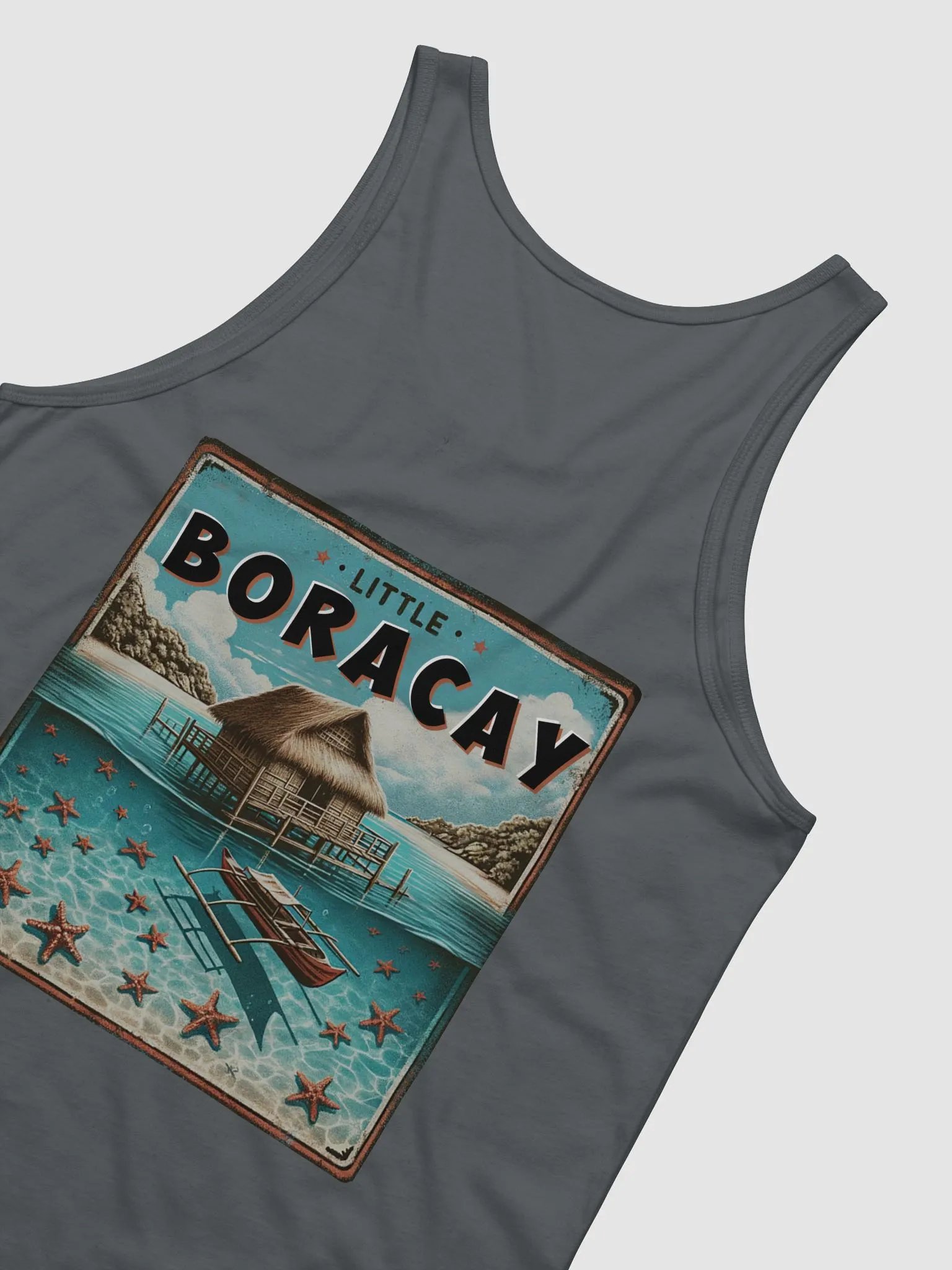 LITTLE BORACAY TANK TOP, FLOATING COTTAGE BALSA AND FILIPINO BOAT BANGKA WITH STARFISH, CALATAGAN BATANGAS product image (5)