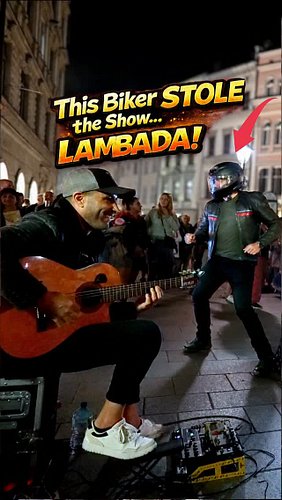 This Biker Couldn’t Resist LAMBADA! 🏍️😂 Watch the full performance on my YouTube channel #lambada #imadfares #latino #brasil ...
