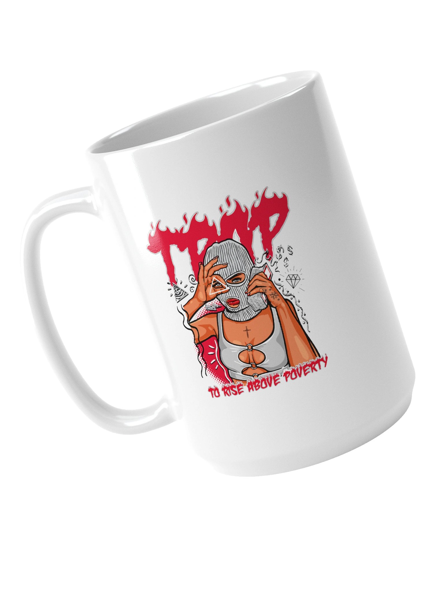 Ceramic Mug – Rise Above Poverty Modern Graphic Coffee Mug for Daily Use product image (4)