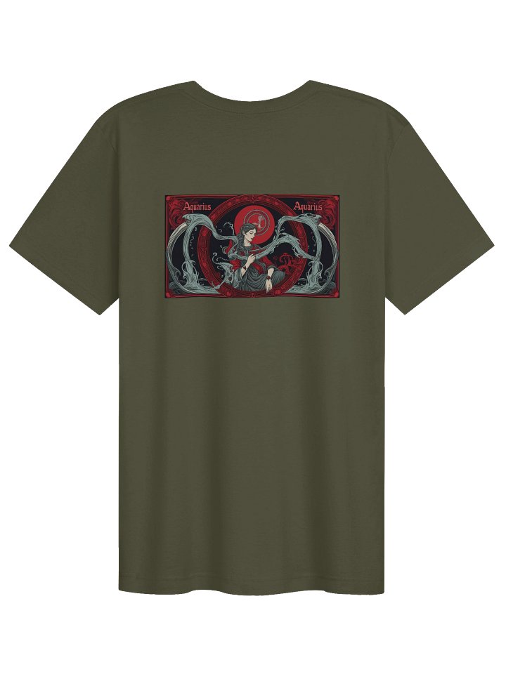 Aquarius - Gothic Zodiac, Red Graphic on the back T-Shirt. product image (2)