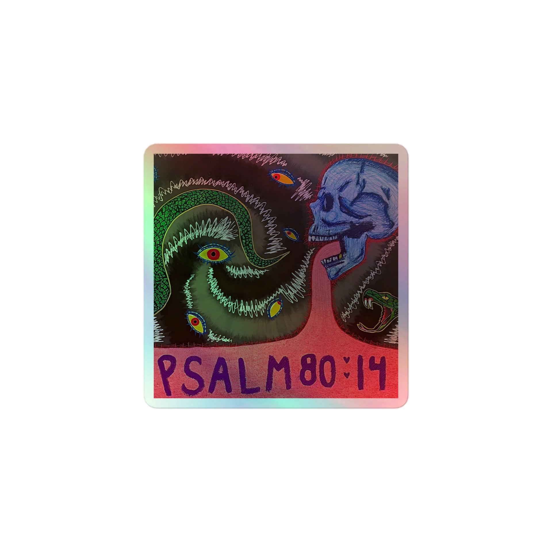 Psalm 80:14 Holographic Sticker product image (1)