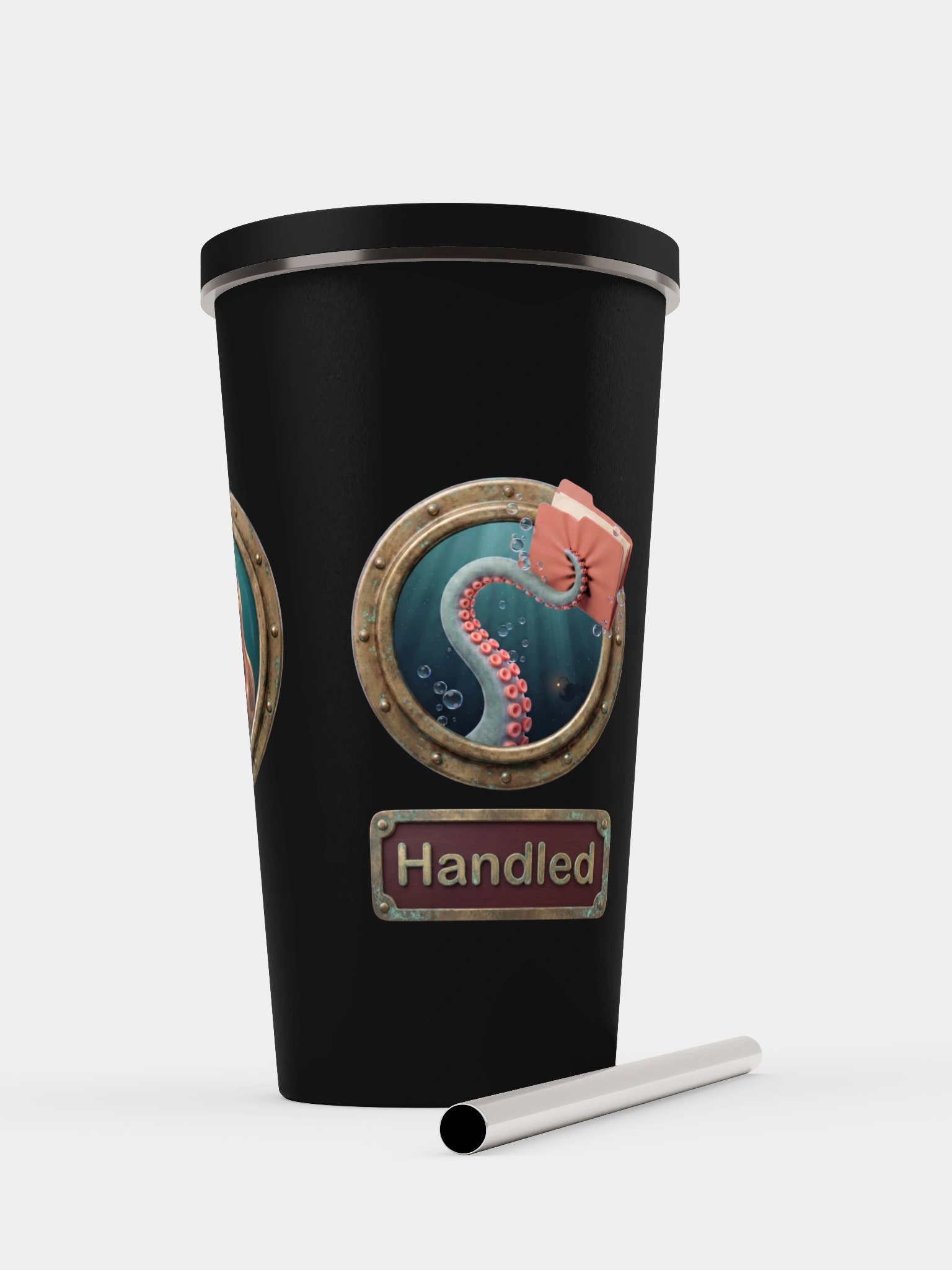 Handled porthole straw tumbler product image (5)
