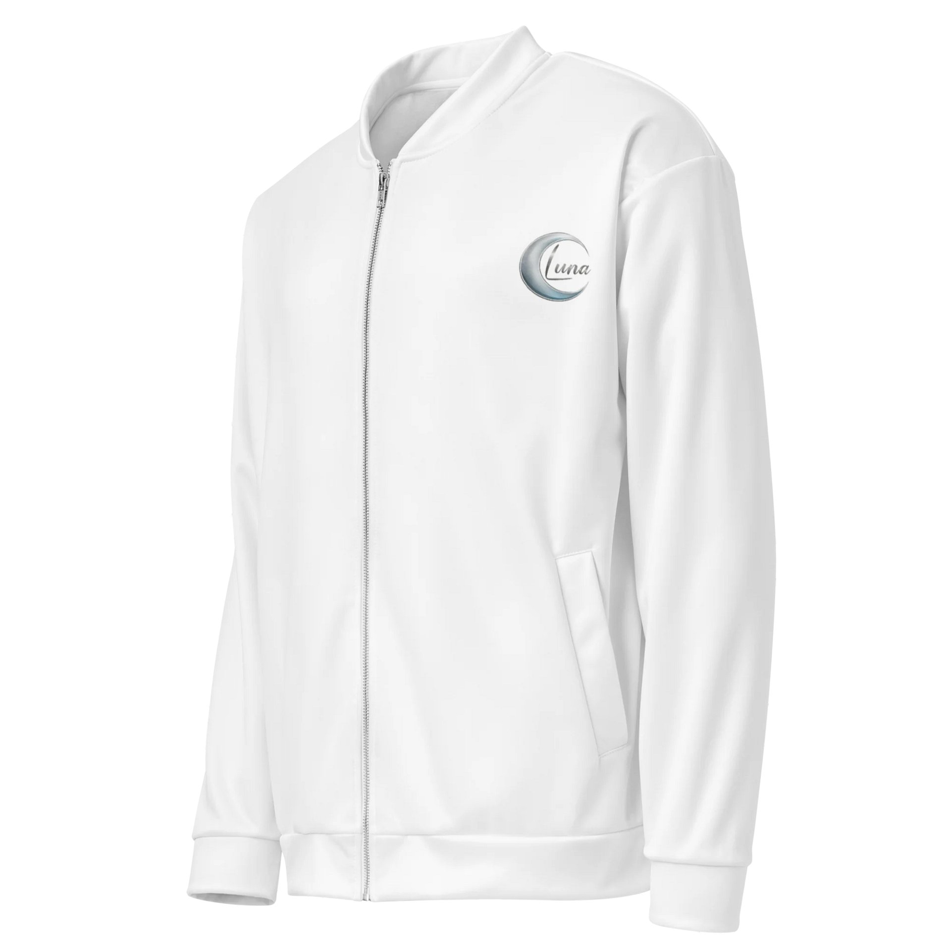 Luna Unisex All-Over Print Bomber Jacket - White, Celestial Design, Midweight product image (3)