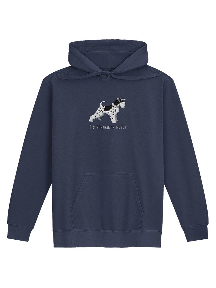 It's Schnauzer Never Premium Hoodie (Embroidered) of a Miniature Schnauzer(Parti Black & White) product image (3)