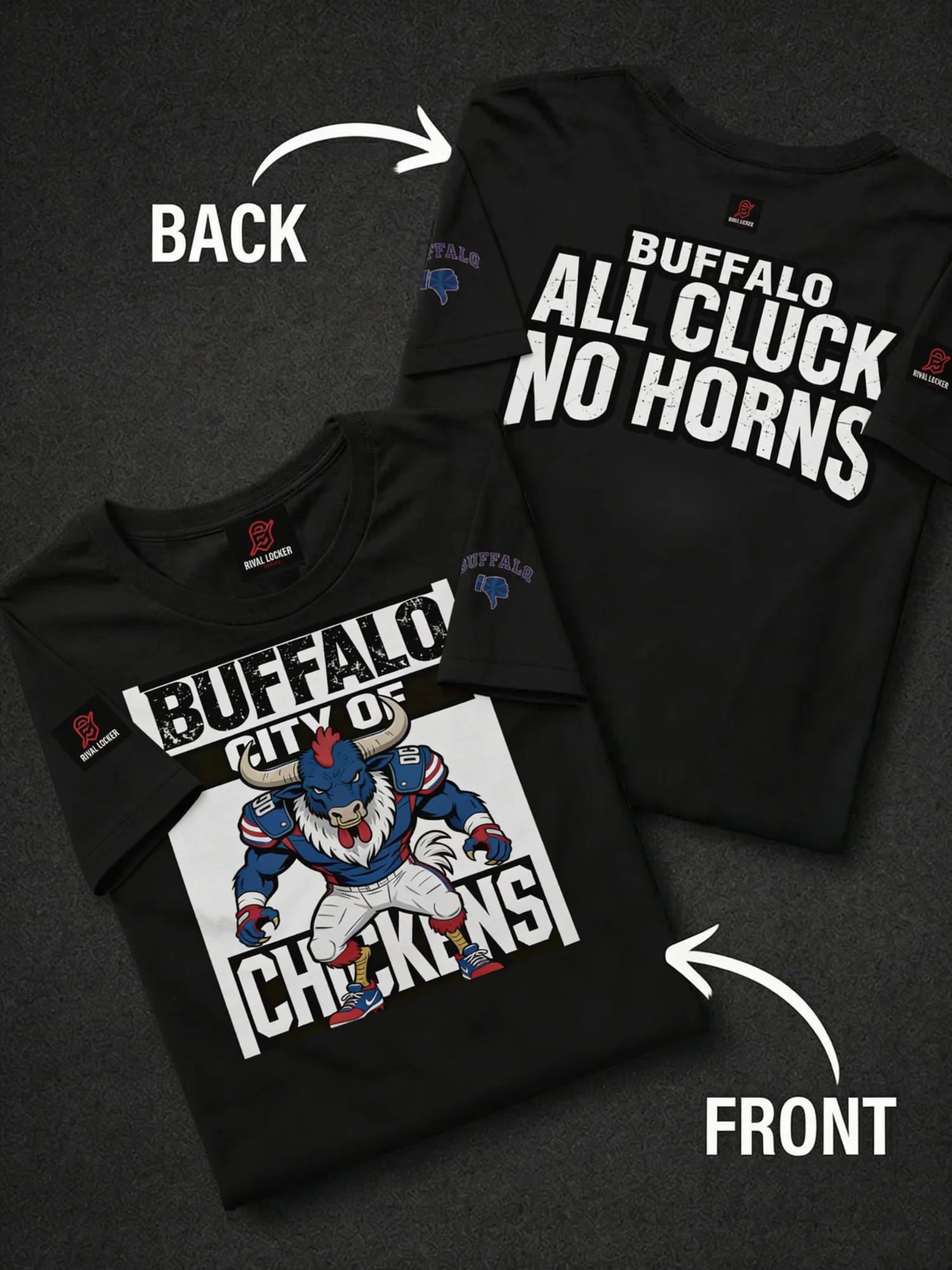 City Of Chickens - All Cluck No Horns| Buffalo | Football | Rival Locker product image (1)